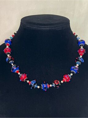 Artisan Glass Lampwork Bead Necklace